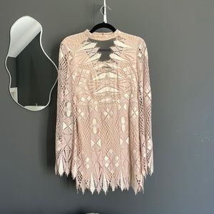 Free People Deco Lace Mini Dress - Size 6